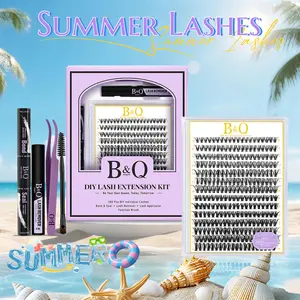 30D+40D Kit l B&Q 280pcs Individual Natural Look Clusters for DIY Eyelashes Extension, Waterproof Long Lasting Beginner Friendly Fake Lashes Stacking Makeup Gift Cosmetic Mother Gift #SummerVibes