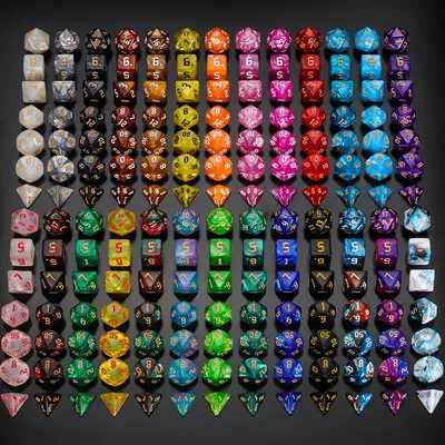 Resin Sharp Edge DND Dice Set for Dungeons and Dragons Role Playing and Tabletop Game