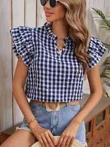 Miss Sparkling Gingham Blouse – Soft Gingham Fabric, Ideal for Casual Wear