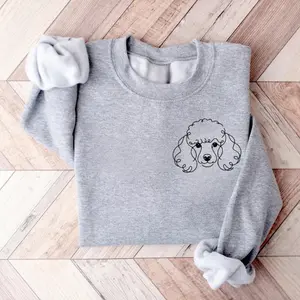 Poodle Sweatshirt, Personalized Poodle Name Sweater, Poodle Lover Gift, Dog Owner Shirt, HandDrawn Poodle Shirt, Poodle Mom Gift