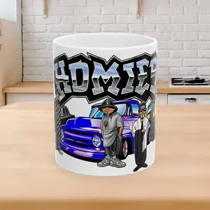 Lil homies, Homies Mugs, 90s style Chicano mugs, cholo, Chicana cups, chola style, vato, lowrider, street, custom mugs, 90s style gifts Classic Drinkware Retro Stylish Ceramic Drink Coffee Tumbler Washable Reuse Reusable
