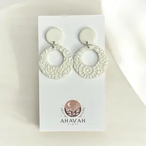 Medium Embossed Circle Dangles with Hypoallergenic Stainless Steel Posts - Perfect for Any Occasion