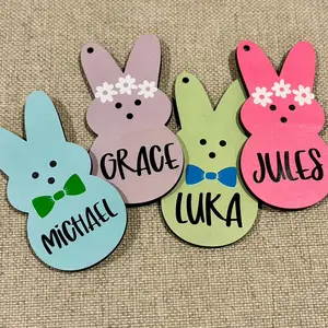 Peep Easter Basket Tags Wooden