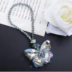 Crystal Glass Butterfly Car Key Charm Mirror Hanging Ornaments Gift (Butterfly)