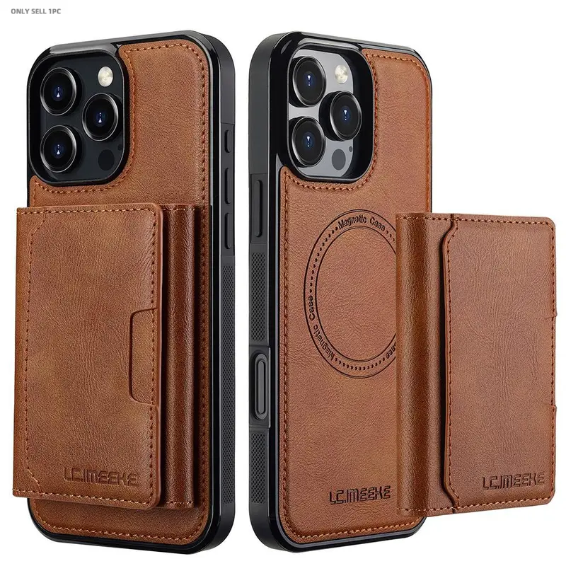 2-in-1 Detachable Phone Case with Card Holder Convenience, Magnetic Card Holder Wallet Rear Cover Casing, Cover Pocket, protection, Phone Accessories Compatible with iPhone 17 Pro Max Air 16 Pro Max 16Plus 16e 15 14 13 12 11, Protective, Smartphone Casing