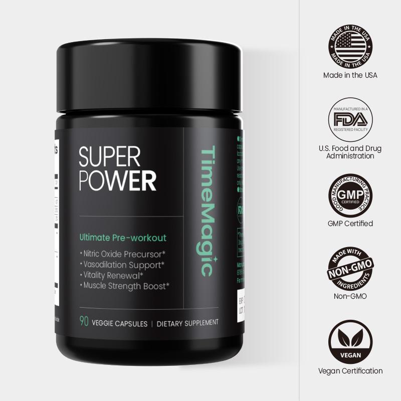 SUPERPOWER Supplement for Tongkat Ali ,Spermidine ,Ginseng ,L-Citrulline,L-Arginine,Zinc,Folate – 90 Capsules