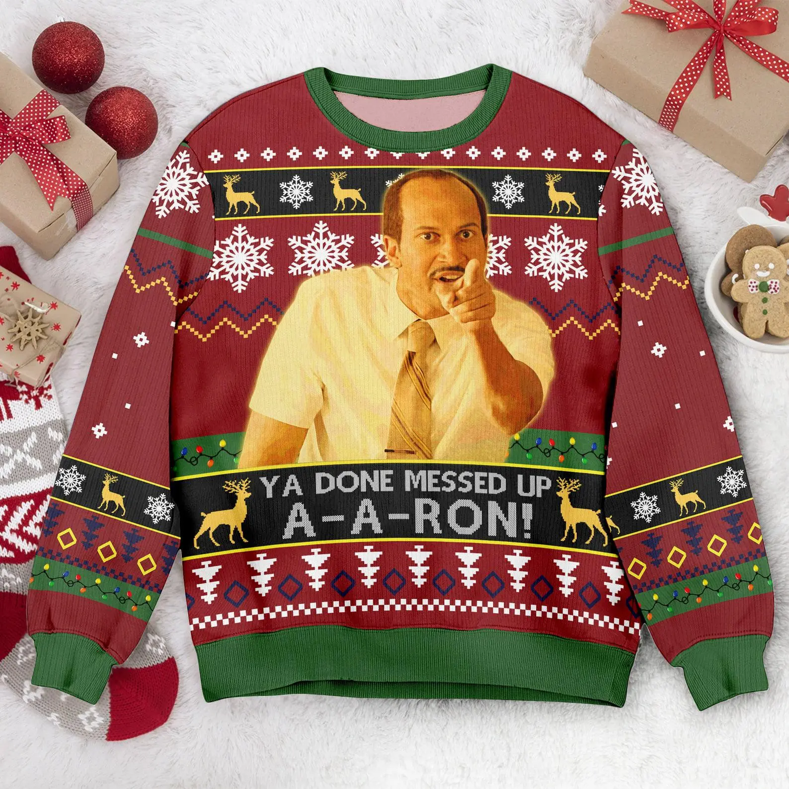 Key And Peele Ugly Christmas Sweater: Ya Done Messed Up Aaron Movie Quote