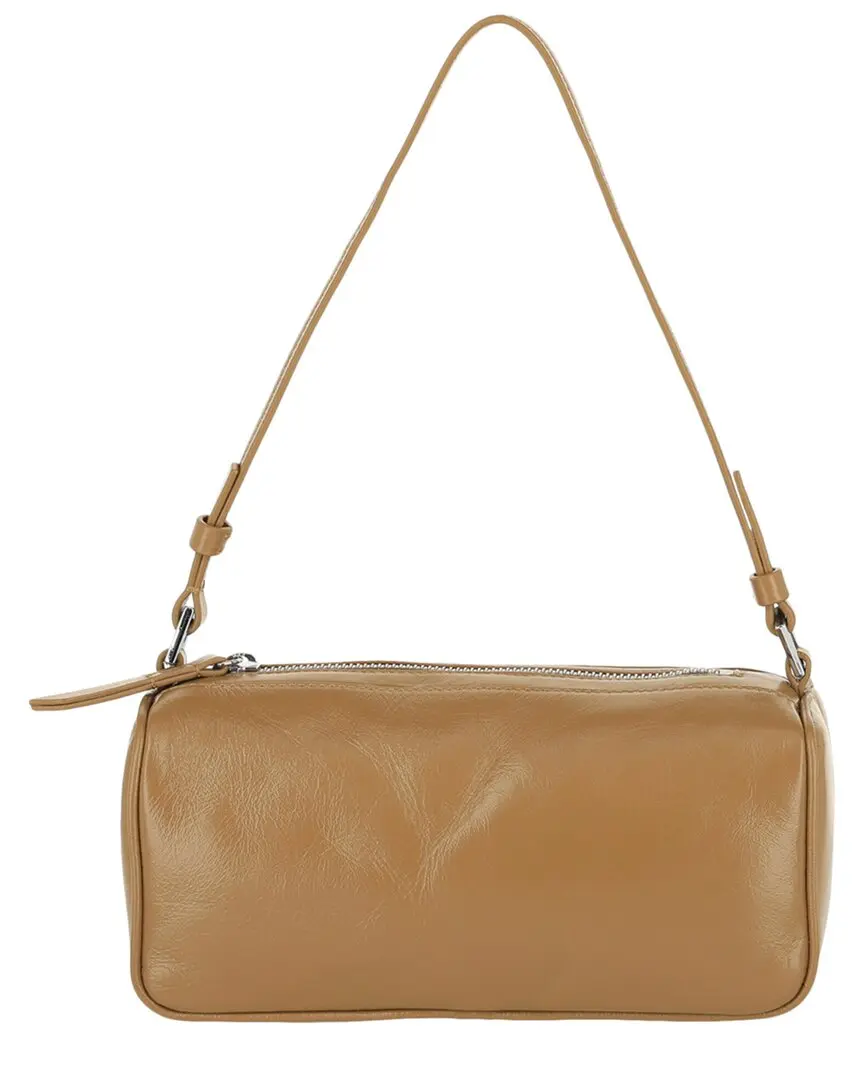 By FAR Eva Creased Leather Shoulder Bag