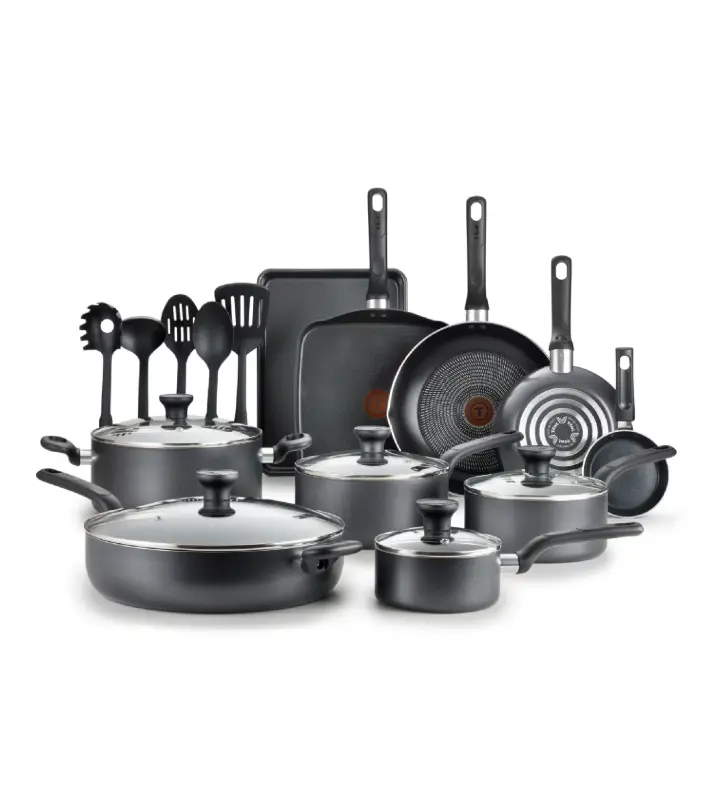 20 Piece Non-Stick Pots and Pans Cookware Set Grey Durable and Easy to Clean Kitchen Essentials 20 Piece Non-Stick Pots and Pans Cookware Set Grey Durable and Easy to Clean Kitchen Essentials