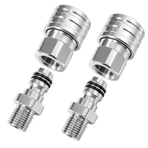 2PCS Airless Paint Sprayer 1/4  Stainless Steel Quick Connect Coupler, High Pressure Hose to Machine Connector, Leak-Proof, Durable