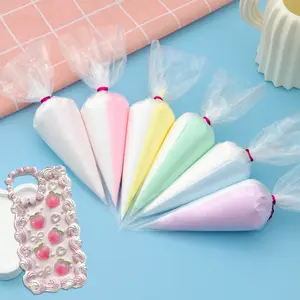 Decoden Cream Two-Tone Set - 6 Bags of 100g Fake Whipped Cream Glue for DIY Projects & Phone Case Personalization - High-Quality Food Coloring & Flavoring Included