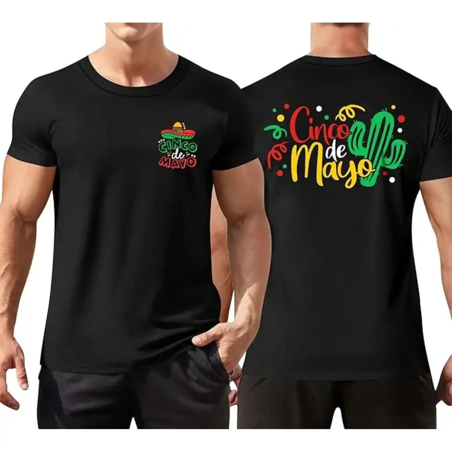 Summer t Shirts Cinco De Mayo Shirts for Men Mexico Mexican Shirt Sombrero Graphic T-Shirt Holiday Party Gift Short Sleeve Tee Tops