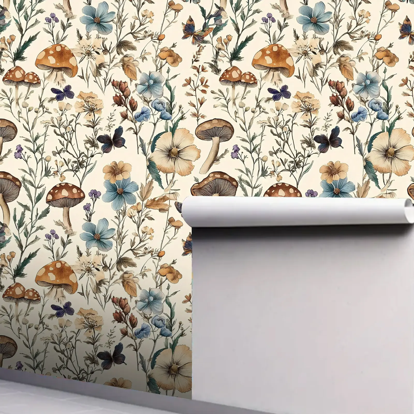 Bohemian Vintage Peel and Stick Self-Adhesive Wallpaper - Bohemian Pattern Multicolor Flowers, Floral Design | Waterproof Vinyl, 17.32x118.11inch, Large Coverage | Aesthetic for Living Room, Bedroom, Interior Wall Home Decor