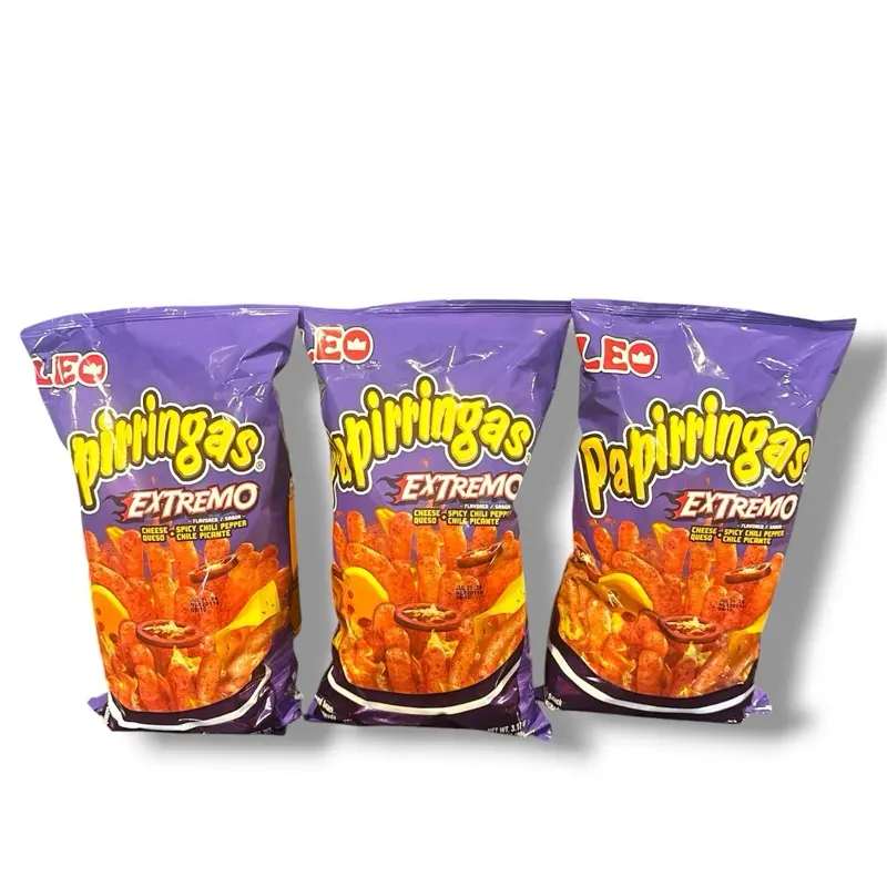 Leo Papirringas-3 pack Cheese & Spicy Chili Pepper Chips