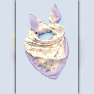 A218-O • Spring Meadow Floral Silky Bandana Scarf