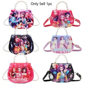 Singing Monster Hunting Girls Mini Messenger Bag,3D/2D Cute Cartoon Children's Coin Purse, Storage Bag,Pearl Handle Fashion Crossbody,Girl Stage Design Handbag,The Little Girl's Private Wallet,Pearl Shoulder Strap Crossbody Bag,Daughter's Birthday Gift.,