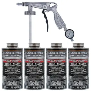 Barrier Bond - Rubberized Undercoating Sound Deadener Kit, 28oz 4-Pack, Black Spray,  Undercoating, with Spray