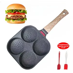4-in-1 breakfast pan for frying eggs, Non-stick Egg Frying Pan, Non-stick Cookware frying pan,making hamburgers, and scrambling eggs. Multi-functional breakfast pan suitable for all stoves.Home supplies. Kitchenware.Easy Clean.Space-Saving Nonstick Thick