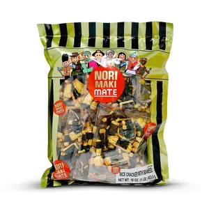 Shirakiku Norimaki Arare Mate - Crispy Japanese Rice Cracker | Glutinous Rice, Soy Sauce and Seaweed | Low Carb Rice Cracker Snacks, Seaweed Flavor 16 Oz - (Pack of 1)