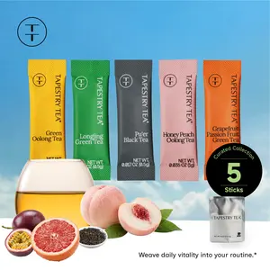 Tapestry Tea Instant Tea Crystals Sampler Pack | Cold Extracted Green, Black & Oolong Tea Powder | Hot & Cold | Sugar-Free Daily Ritual Starter Kit - 5 Sticks