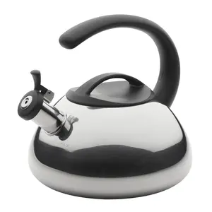 Stainless Steel Whistling Tea Kettle 2.3 Quart with Silver Finish, 15.00 x 12.00 x 7.00 Inches, Induction Compatible, Classic Design - Jugs, Drinkware
