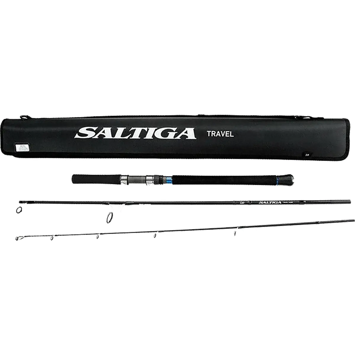 DAIWA Saltiga 7'4" Multi-Piece Saltwater Travel Rod, 3 Sections with V-Joints to Avoid Flat Spots for 30-50 Braid, Fuji Tangle-Free Guides with FazLite Rings, Avoids Flat Spots, Rare Travel Rod, Travelers, Braided Fishing Line Rods