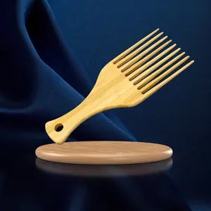 Natural Bamboo Wooden Afro Pick
