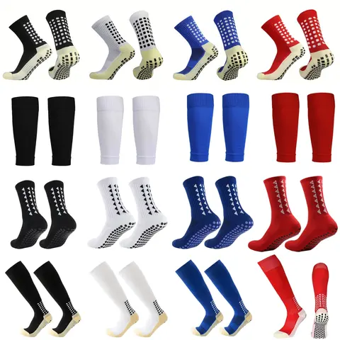 Lpxpass Adult Anti Slip Athletic Grip Sports Socks - 1-Pair Plain Professional Football Socks, Breathable, Sweat-Wicking Football Accessories for Competition & Workout (All Seasons)