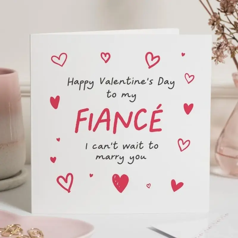 Valentine's Day card for fiance, Valentine's Day card for fiance, Valentine's Day gift for him, Valentine's Day card for, Valentine's Day card for future husband, Custom Message Card