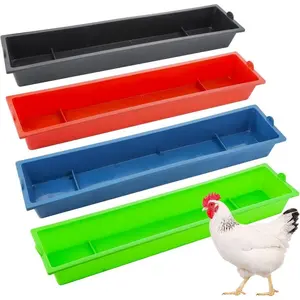 4/8 Pack Large Capacity Hanging Chicken Feeder – 23.6" Long Plastic Feed Trough Bucket – Food Dispenser for Duck, Pigeon, Bird, Poultry & Livestock