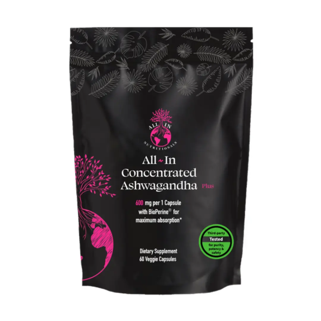 All-In Concentrated Ashwagandha Plus – Fasting-Friendly Adaptogen – Vegan Capsules for Stress Support, Energy, Vitality & Focus