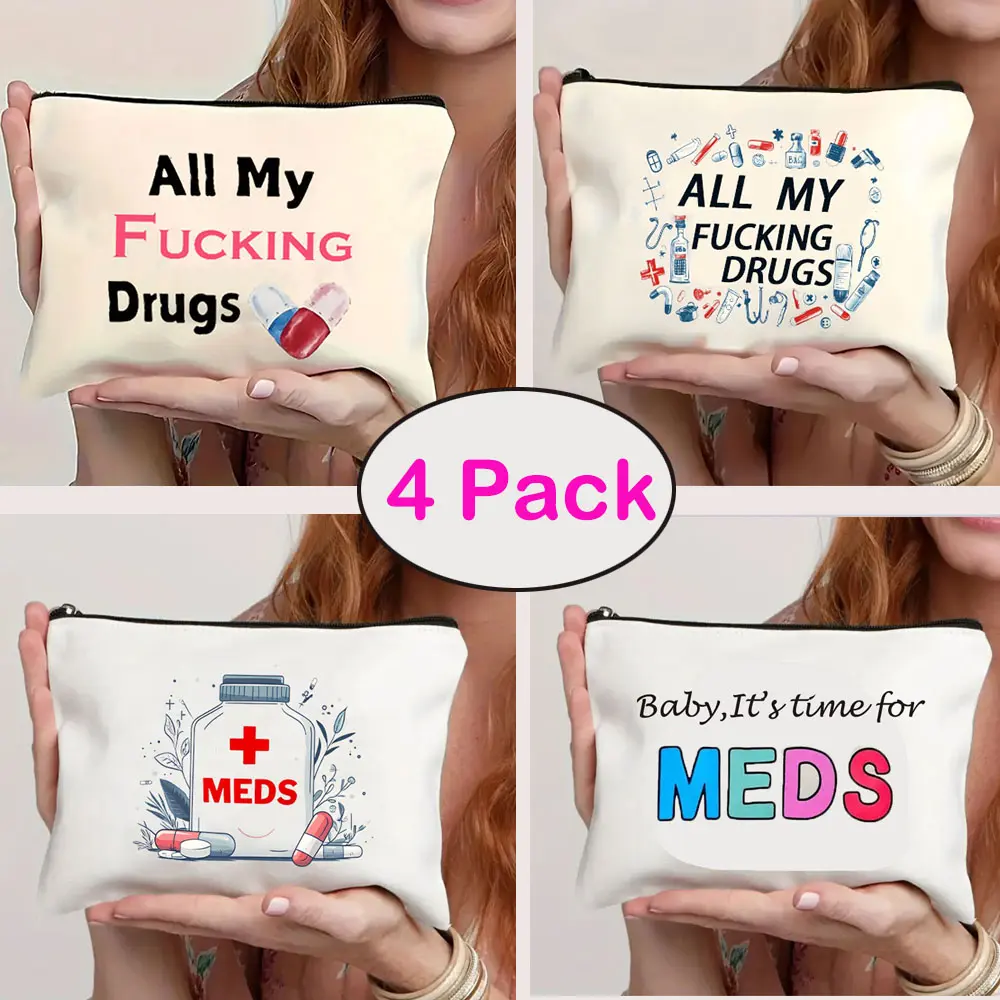 Pharmacy Technician Gifts for Women and Nurse, Pharmacist Gifts Makeup Bag, Pharmacy Technician Accessories, Medicine Medical Cosmetic Bag for Purse