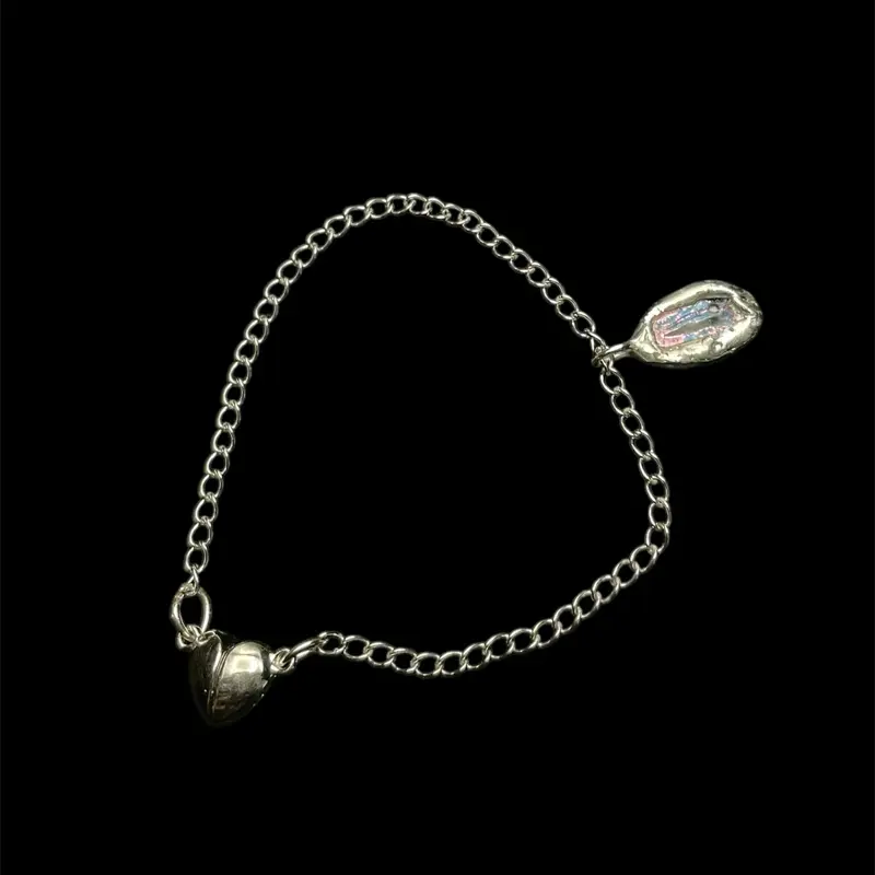 Clear Iridescent Glass Bracelet