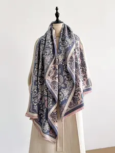 Elegant Fashion Shawl Ethnic Print Women's Scarf, Ethnic Pattern Soft Warm Fall Winter Accessory, Comfortable Versatile Casual Wear