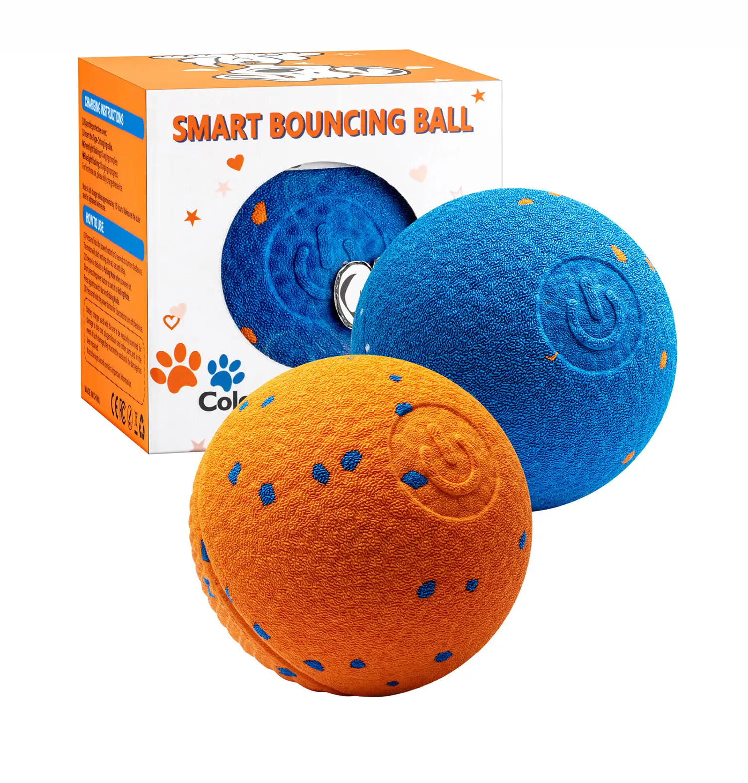 Smart Interactive Dog Ball Toy, USB-C Rechargeable Automatic Bouncing Pet Ball, Low Noise ETPU Dog Toy for Medium & Large Dogs