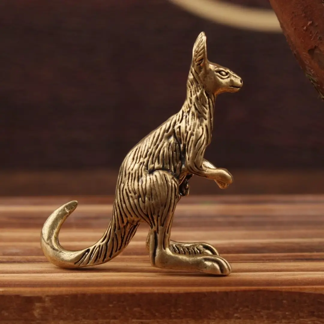 Handmade Vintage Brass Kangaroo Statue, Collectible Figurine, Elegant Desktop Ornament, Perfect Gift for Animal Lovers, Durable Metal Collectible Artwork, Decorative Figurines, collectible home decor, Animal Decorations, Figure Decor, Decorative Ornaments