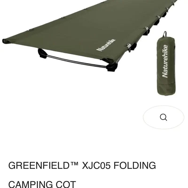 Naturehike Greenfield XJC05 Folding Green Camping Cot - for Camping, Outdoor Activities