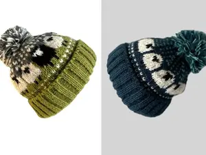 Hand Knitted Wool Winter Bobble Beanie Hat With Pom Pom, Fleece Lined