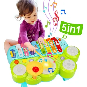 Musical Toys 3 in 1 Piano Keyboard Xylophone Drum Set for 1 Year Old Girls Boys Toys Age 2 Music Instrument Learning Toys Toddlers 1-3 0-2 Birthday Easter Gift Infant Toys 6 9 12 18 24 Month