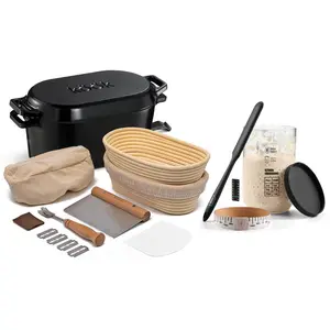 Kook Sourdough Bread Baking Kit with Dutch Oven, Proofing Baskets & Starter Tools