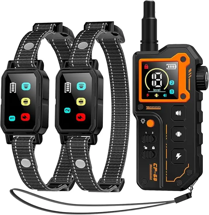 Dog Shock Collar 2 Dogs (10-120Lbs) - 3300FT Dog Training Collar with Remote, IPX7 Waterproof Collar with Beep, Vibration, Safe Shock for Large Medium Small Dogs, Keypad Lock and Flashing Light