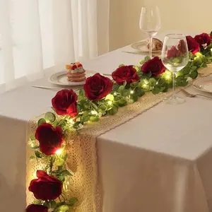 Artificial Rose Wreath Light, 12 Roses Indoor Decor Lamp, Battery Powered Wedding Proposal Anniversary Atmosphere Light