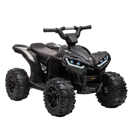 12V Kids Ride On ATV Kids Toy - Rechargeable Electric Battery-Powered 4-Wheeler for 2-4 Years, with Music, LED Lights, Soft Start, USB Port, FM/AUX, Treaded Tires, Adjustable Speed Modes, Yellow - Cool Gift for Kids for Outdoor Fun