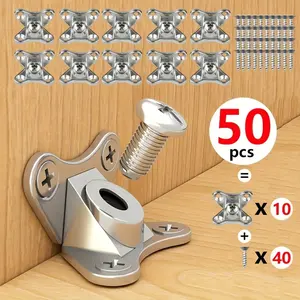 90° Angle Bracket with Screw, Zinc Alloy Detachable Corner Brace, Corner Bracket for Woodworking, Furniture, Drawer, Cabinet, Wardrobe