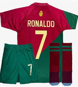 Portugal Soccer Legend #7 Jersey Fan Kids Unisex Jersey/Shorts Youth Sizes For 4-13 Years Trainnng Uniforms for Children