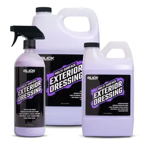 Slick Products Multi-Surface Exterior Dressing – Restores, Protects & Shines Vinyl, Rubber & Plastic – Non-Greasy Silky Finish with Fresh Grape Scent - 32 oz.