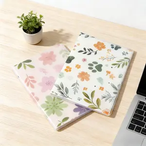 Thickened file bag, double bag design, with optional horizontal/square inner pages, waterproof PP file bag, A4 small fresh style, frosted archive storage bag