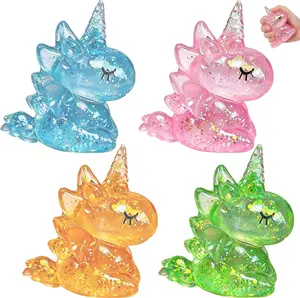 Unicorn Squishy Squeeze Toys, Glitter Squishy Unicorns, Sugar Squishy Relief Fidget Toys, Slow Rising Squishy Toy for Adult, Stocking Stuffers, Party Favors, Birthday Gifts