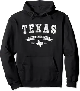 Texas Hoodie. Vintage Texas Sweatshirt Retro Design TX Pullover Hoodie