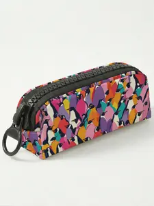 1 piece of colorful penguin pattern 2D printed large zipper pencil case, storage bag, spacious zipper makeup bag school supplies and stationery, durable polyester